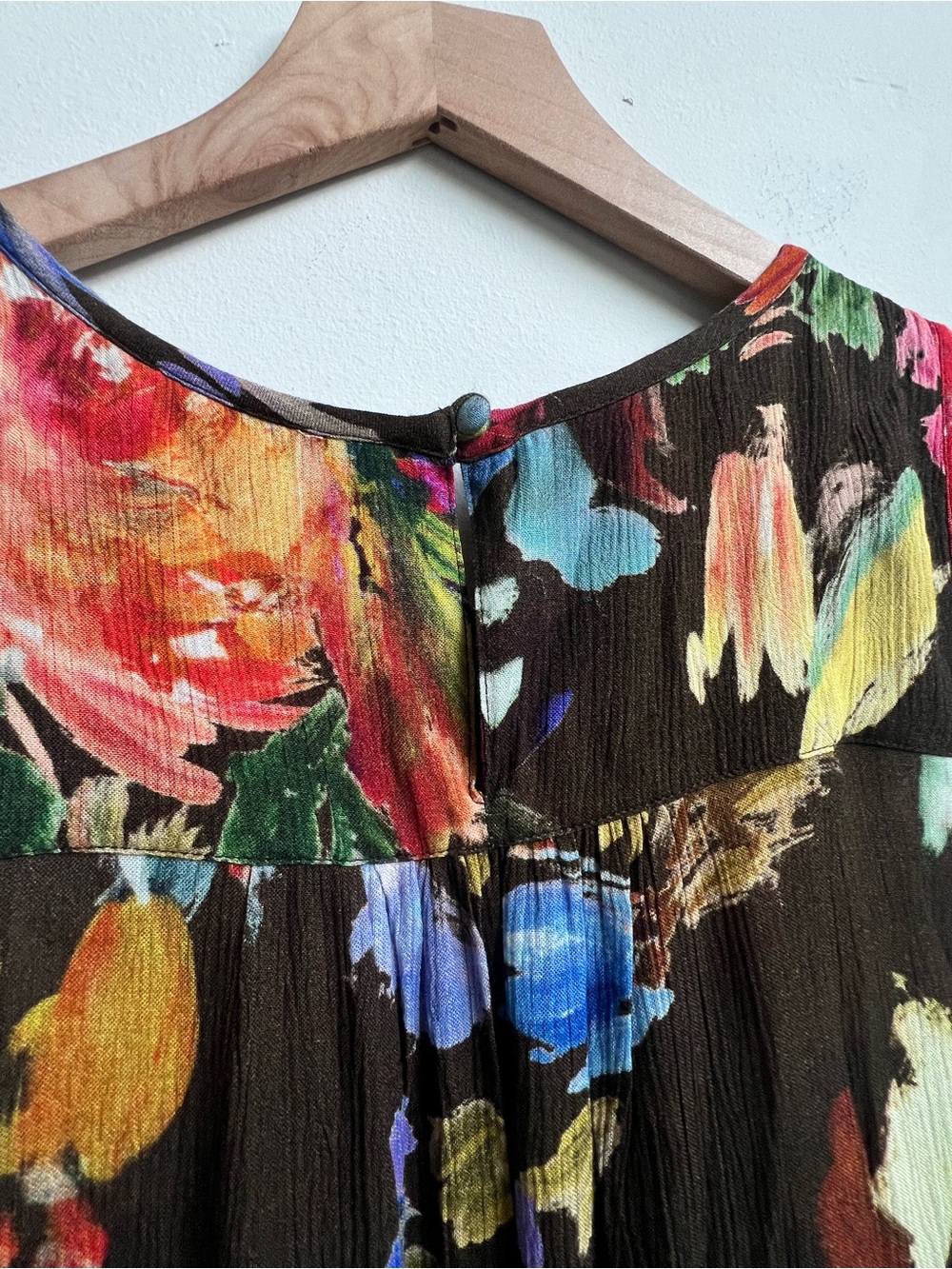 New Soft Surroundings Rosalie Maxi Dress Floral Watercolor Gauze SP Resort Boho - Picture 14 of 16